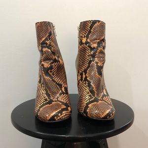 Steve Madden Snakeskin Heeled Booties